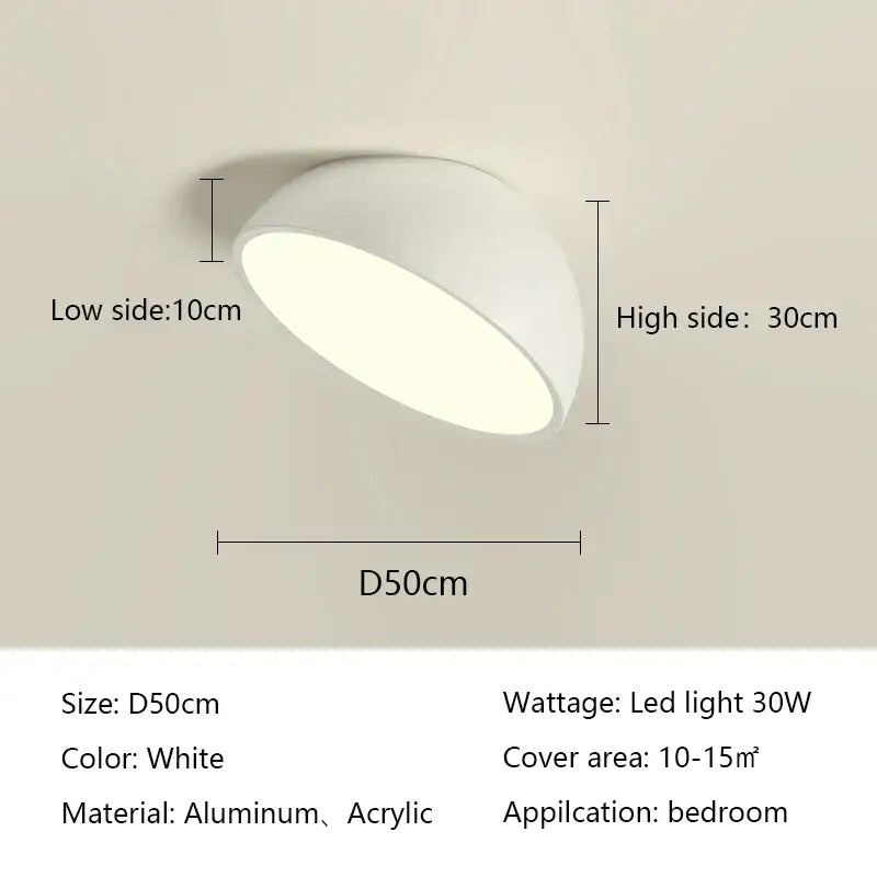 White Semicircular Ceiling Light