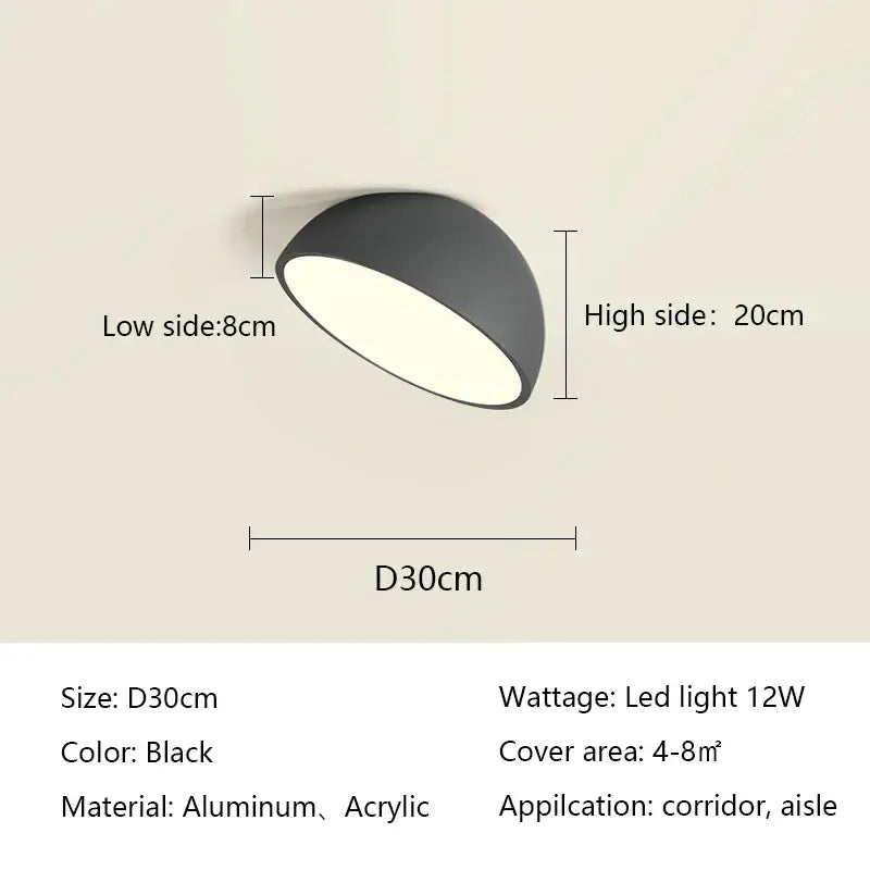 White Semicircular Ceiling Light
