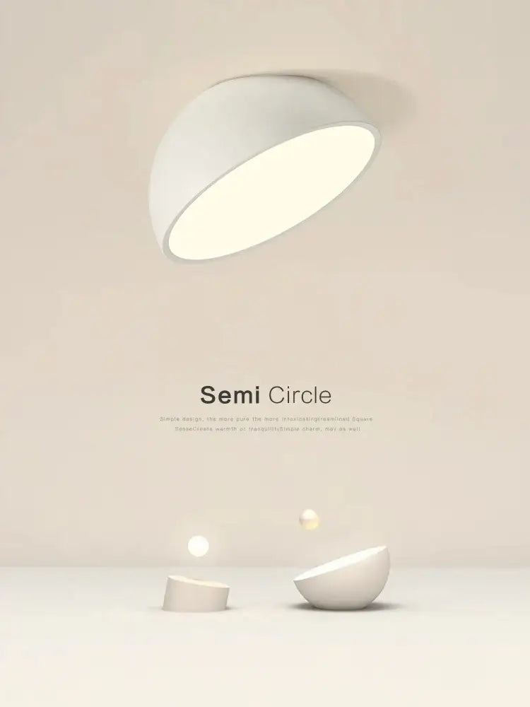 White Semicircular Ceiling Light
