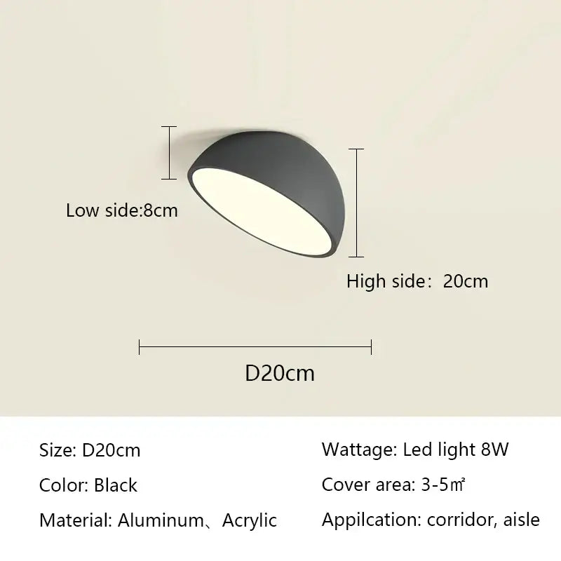 White Semicircular Ceiling Light