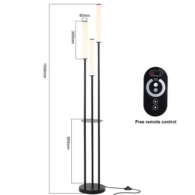 Black LED Shelf Floor Lamp