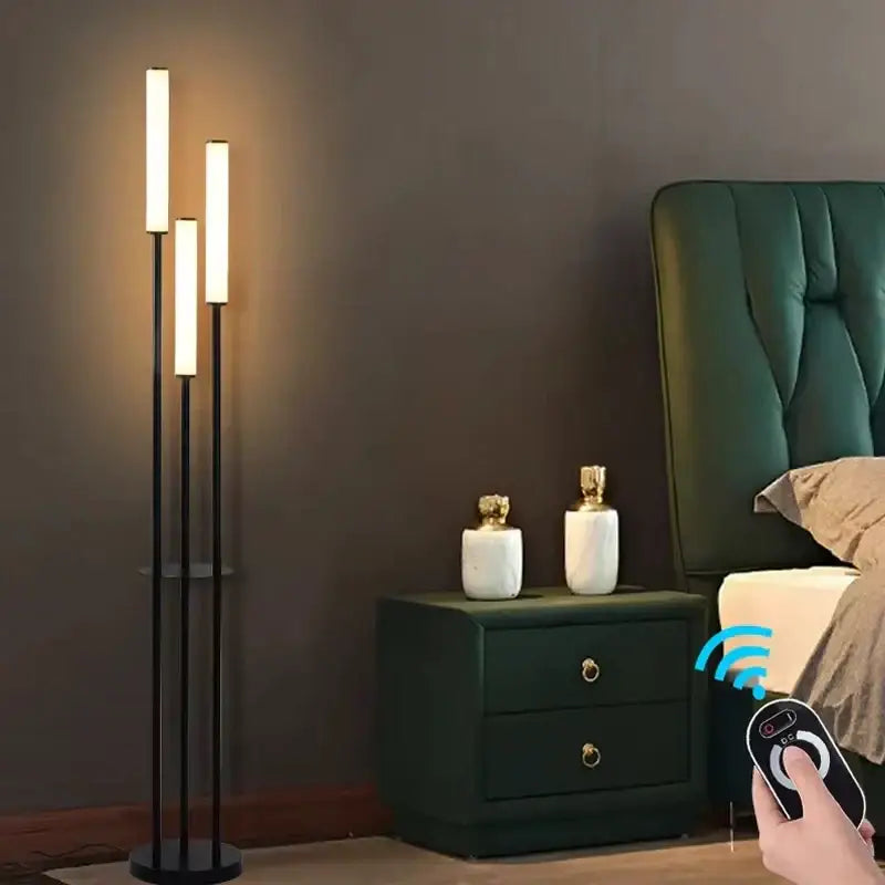 Black LED Shelf Floor Lamp