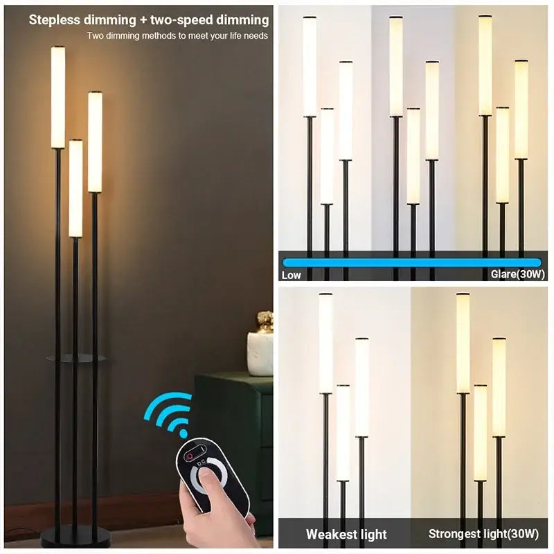 Black LED Shelf Floor Lamp