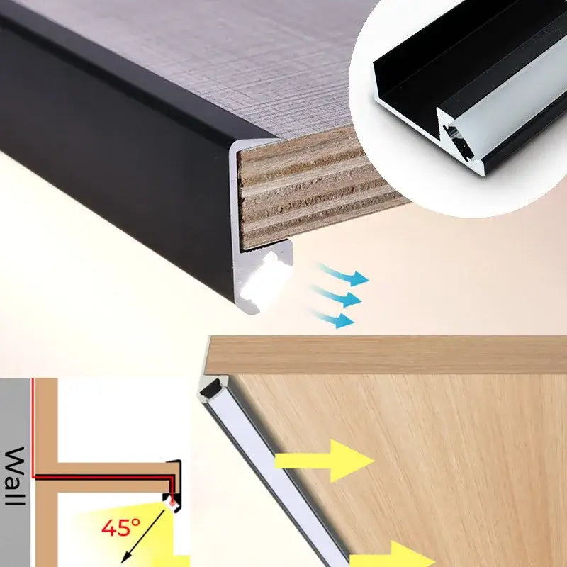 Black LED Shelf Light