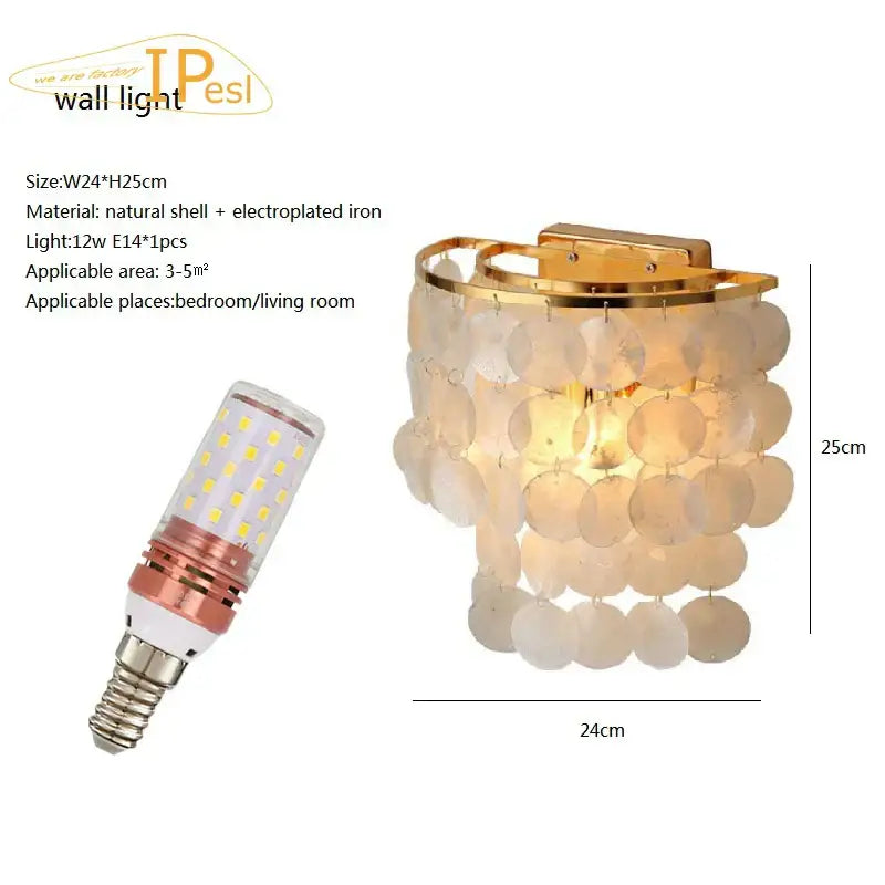 Gold Shell LED Chandelier Tri-Color Glow