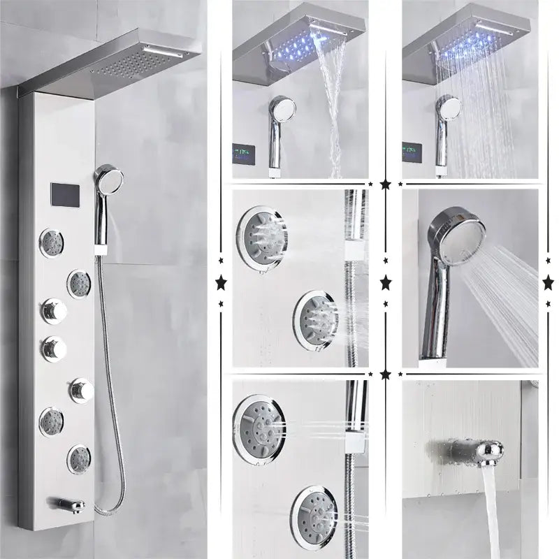 Black Chrome Shower Panel