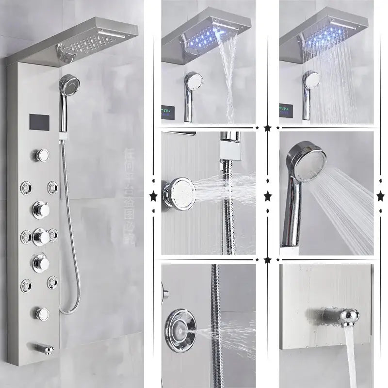 Black Chrome Shower Panel