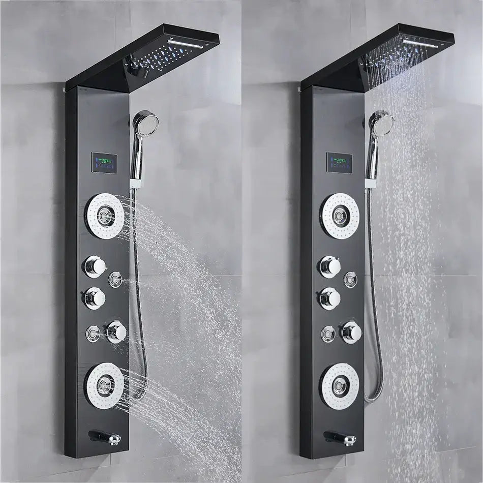 Black Chrome Shower Panel