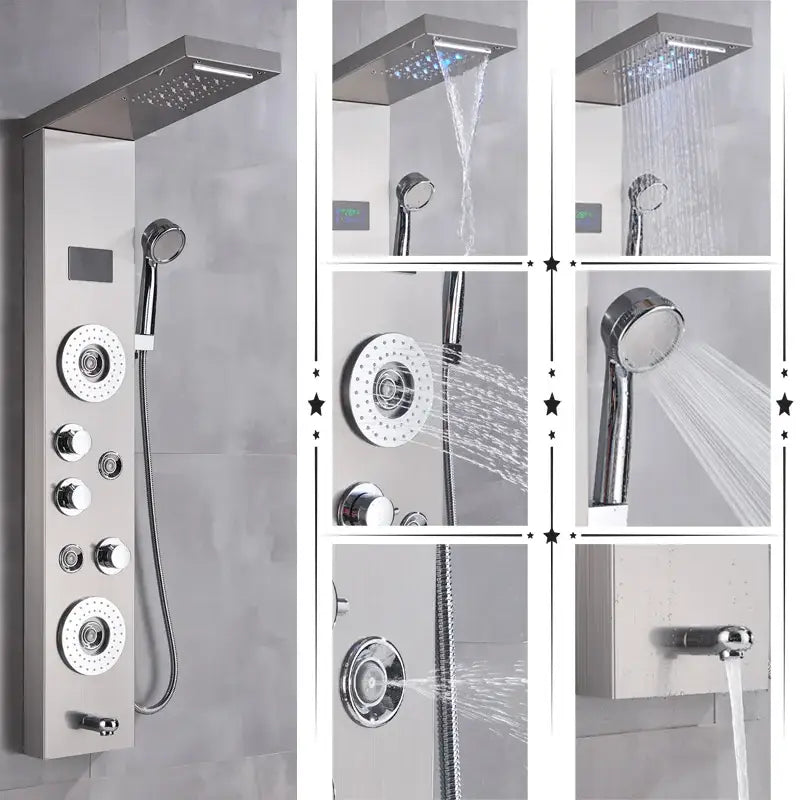 Black Chrome Shower Panel
