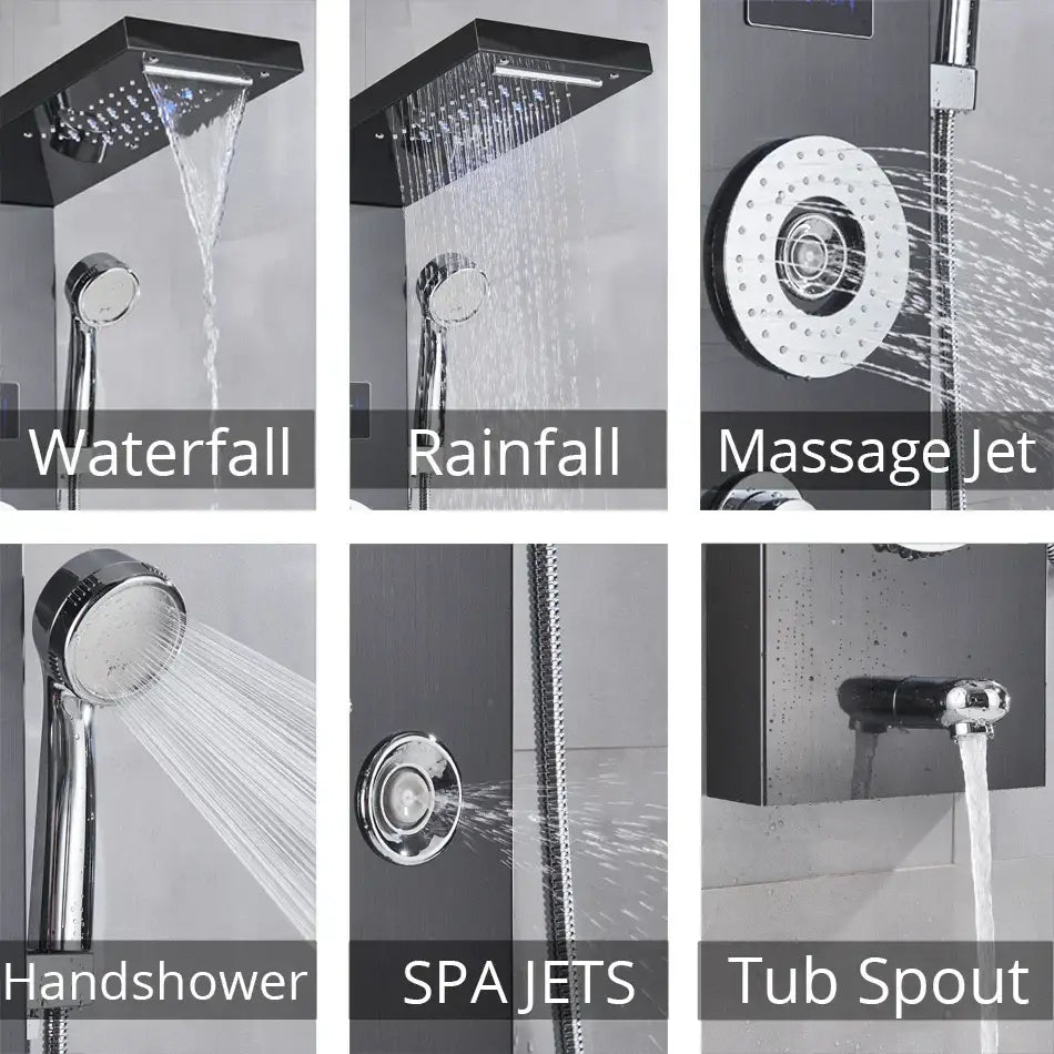 Black Chrome Shower Panel