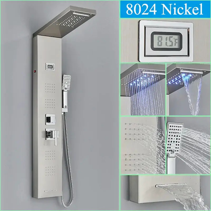 Black LED Shower Panel Spa-Like Design