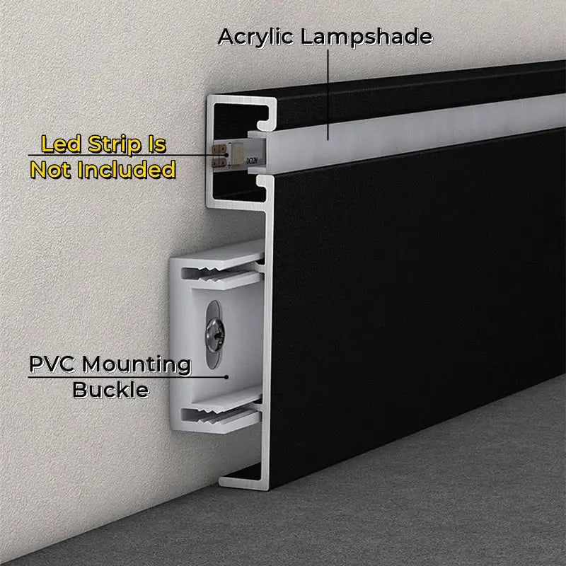 Black Aluminum Baseboard Light