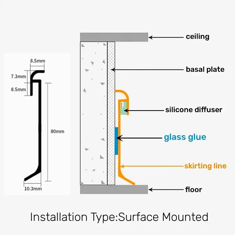 Black Aluminum Skirting Light