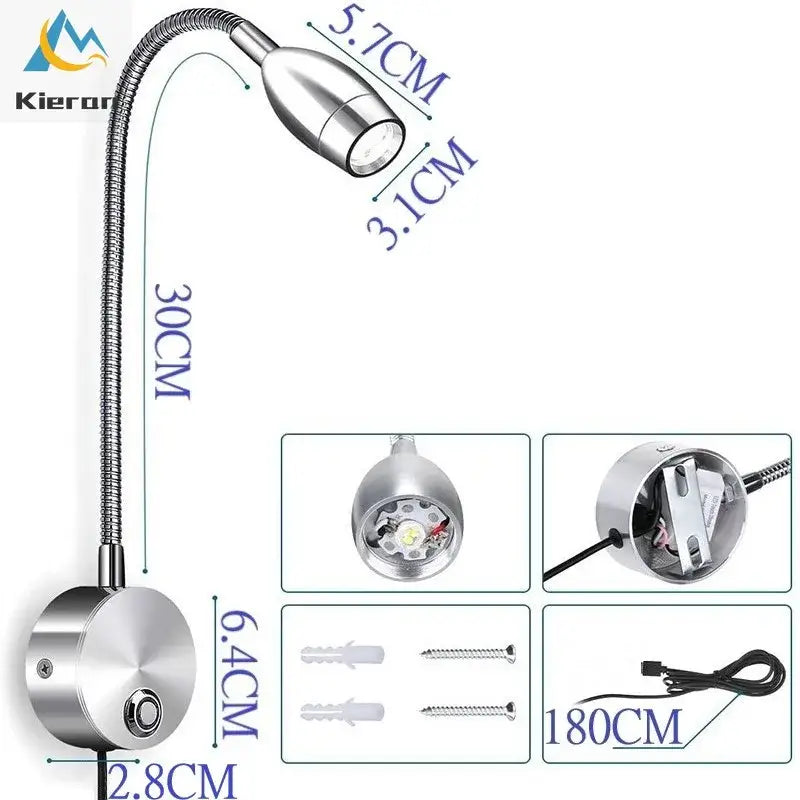 Silver Snake Wall Lamp
