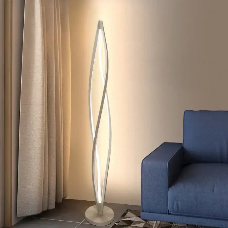 White Spiral Pendant Light Aluminum 120cm