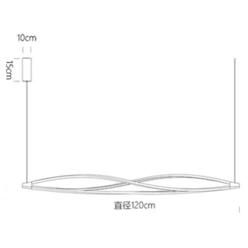 White Spiral Pendant Light Aluminum 120cm