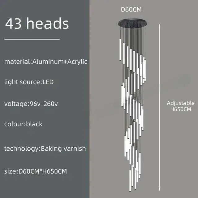 Black Spiral Ceiling Chandelier