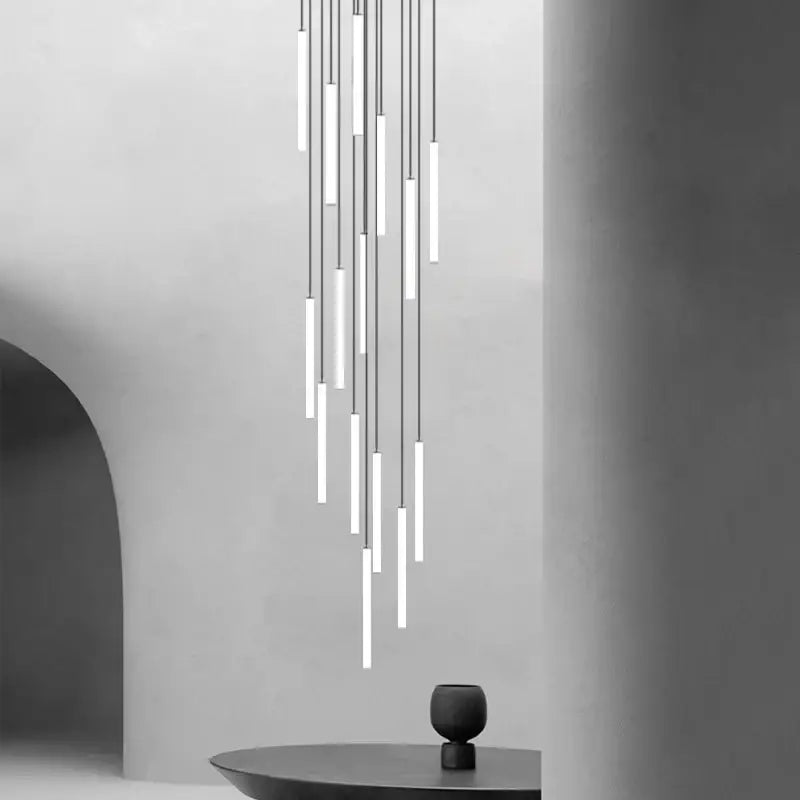 Black Spiral LED Chandelier
