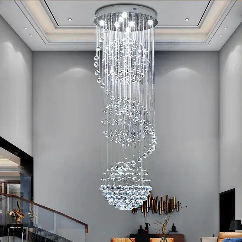 Chrome Spiral Chandelier