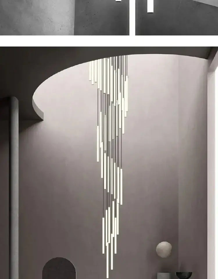 Silver Spiral Chandelier