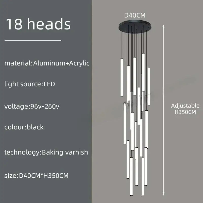Silver Spiral Chandelier