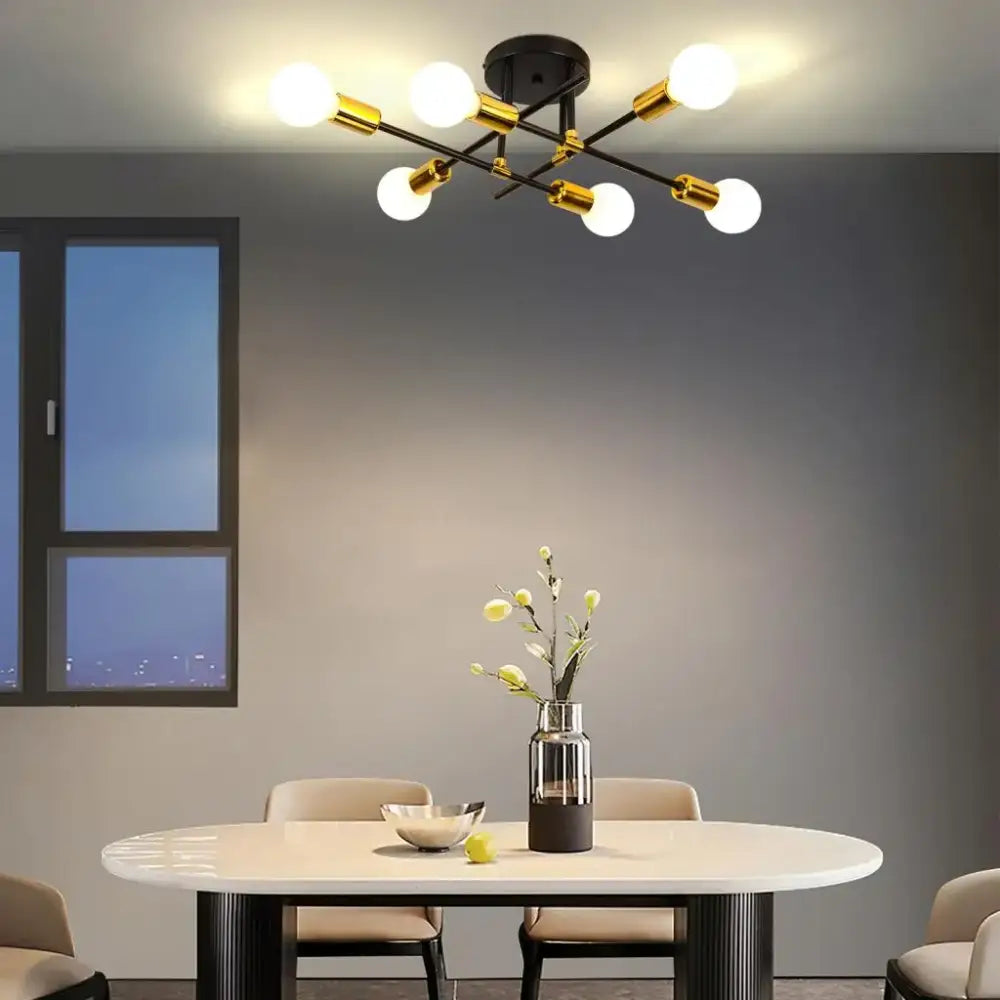 Black Brass Sputnik Chandelier