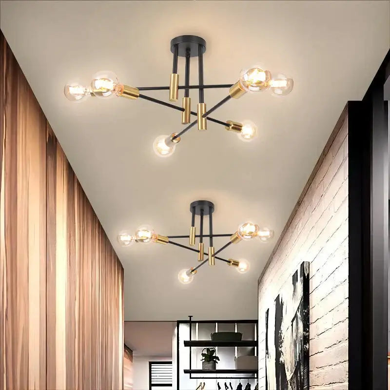 Black Brass Sputnik Chandelier