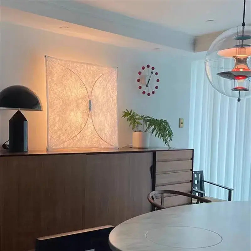 White Square Fabric Lamp