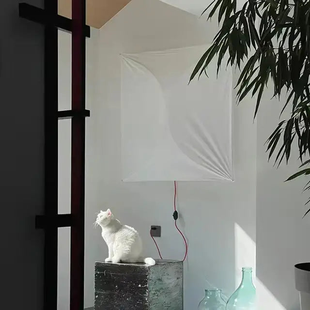 White Square Fabric Lamp