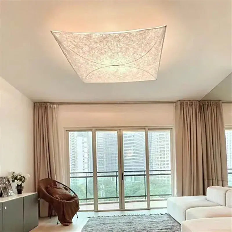 White Square Fabric Lamp