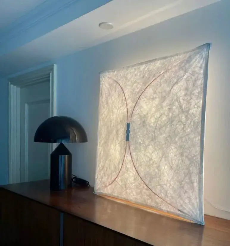 White Square Fabric Lamp