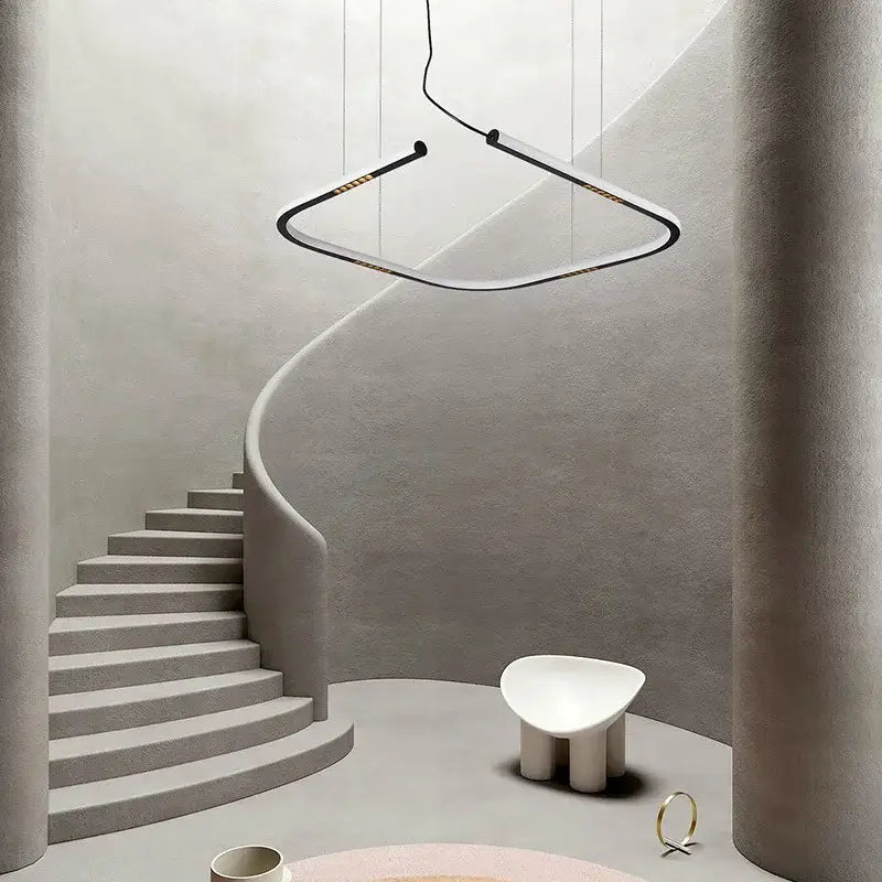 Black Square LED Chandelier Sensor Technology