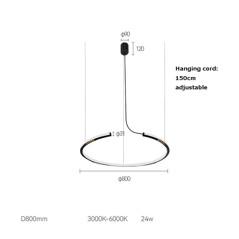 Black Square LED Chandelier Sensor Technology