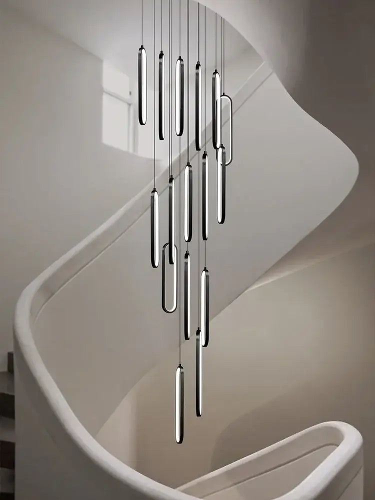 Gold Branch LED Chandelier 30-Head Staircase