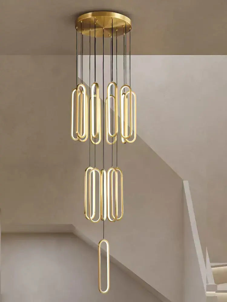 Gold Branch LED Chandelier 30-Head Staircase