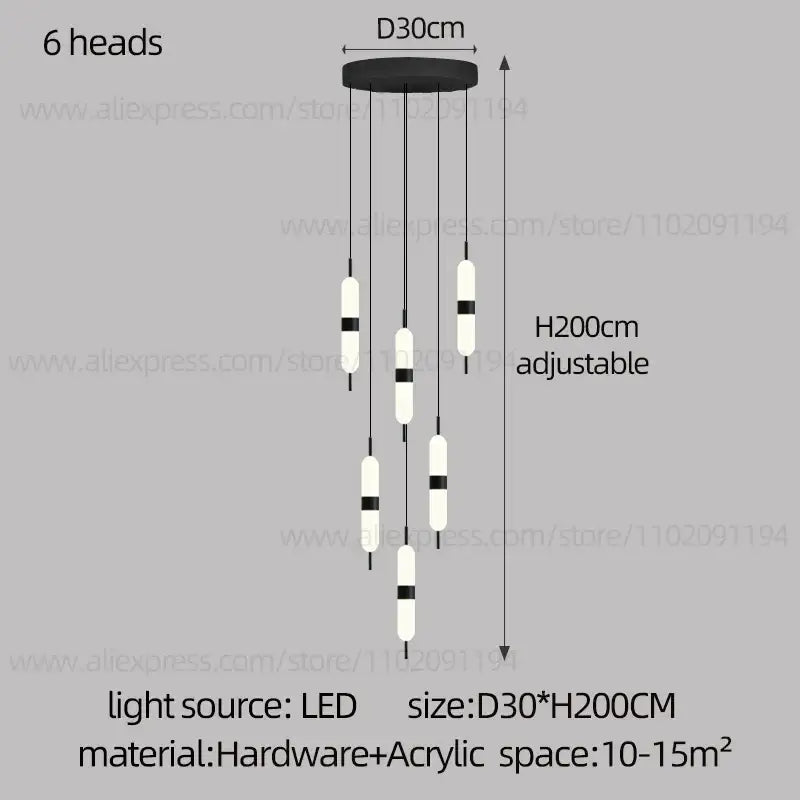 Dimmable LED Staircase Chandelier