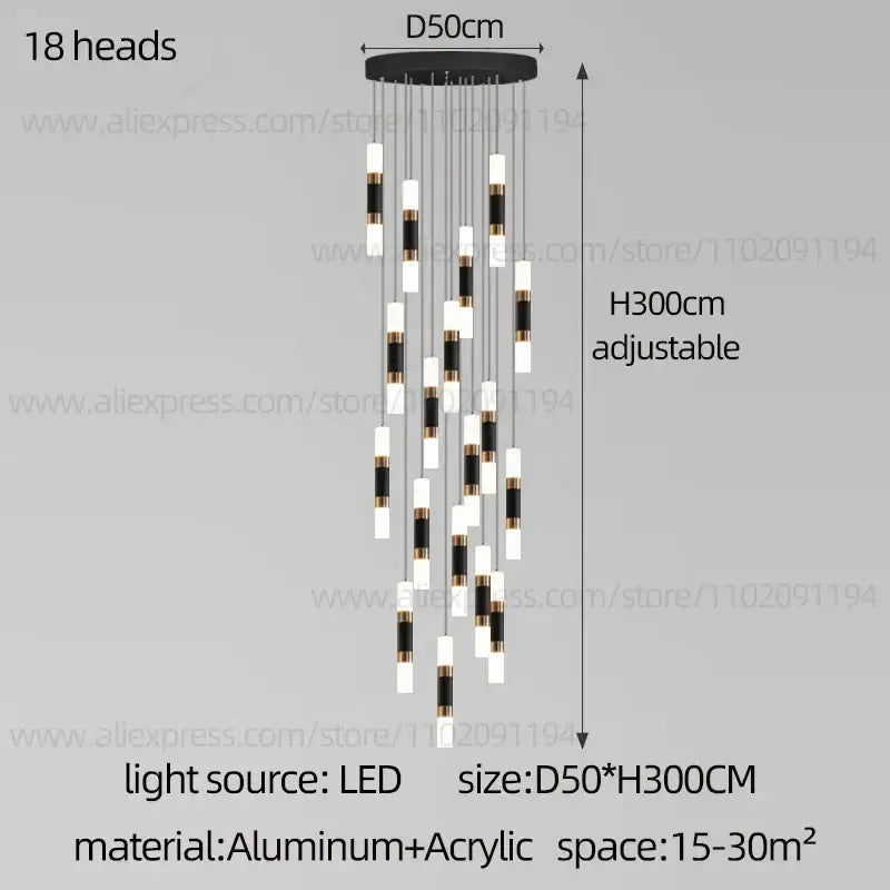 Black Staircase Pendant Light