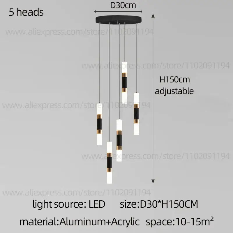 Black Staircase Pendant Light