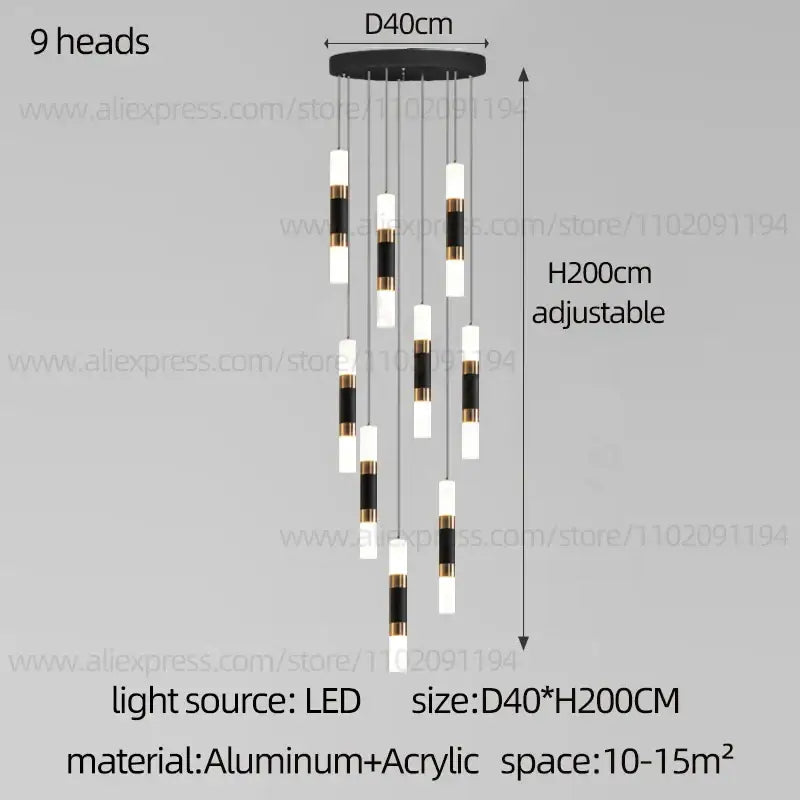 Black Staircase Pendant Light