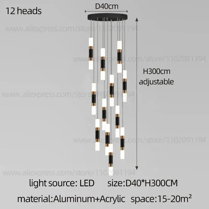 Black Staircase Pendant Light