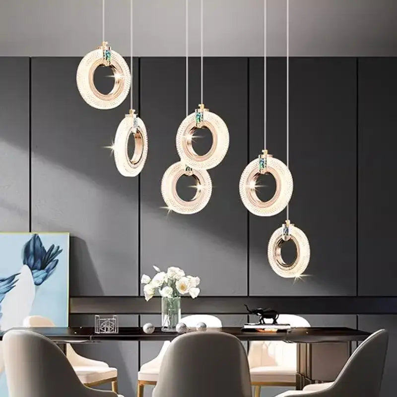 Gold Crystal Staircase Chandelier 68-Head
