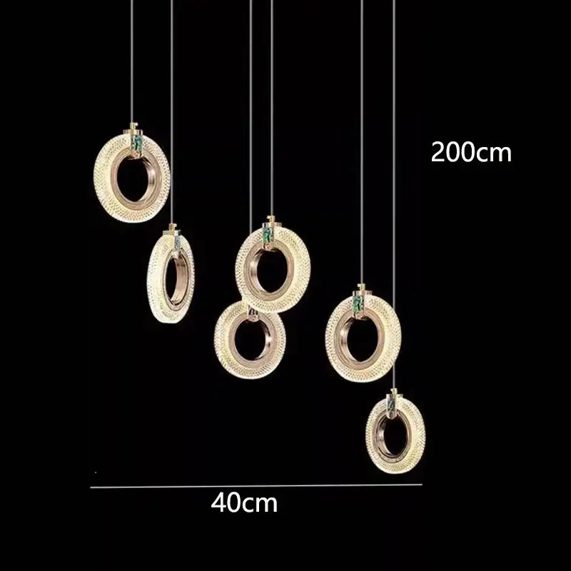 Gold Crystal Staircase Chandelier 68-Head