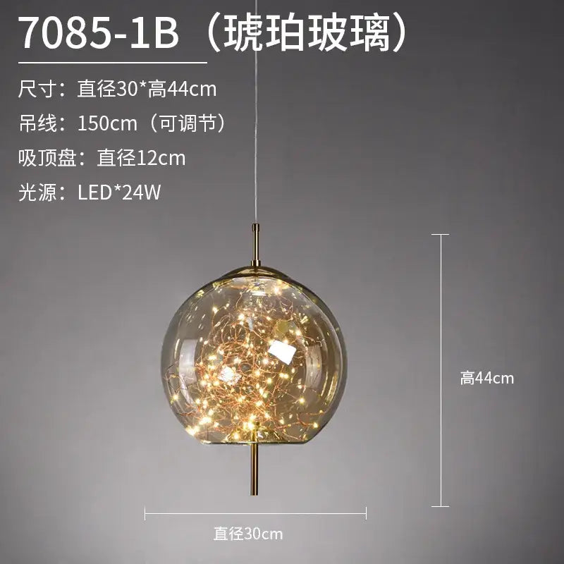 Golden Glass Starry Pendant