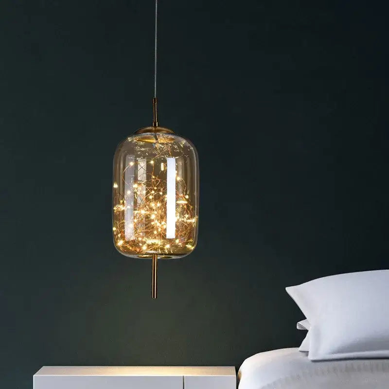 Golden Glass Starry Pendant