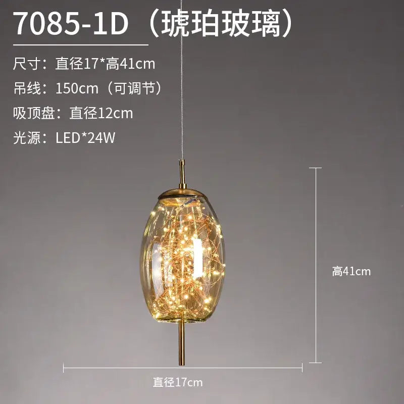 Golden Glass Starry Pendant