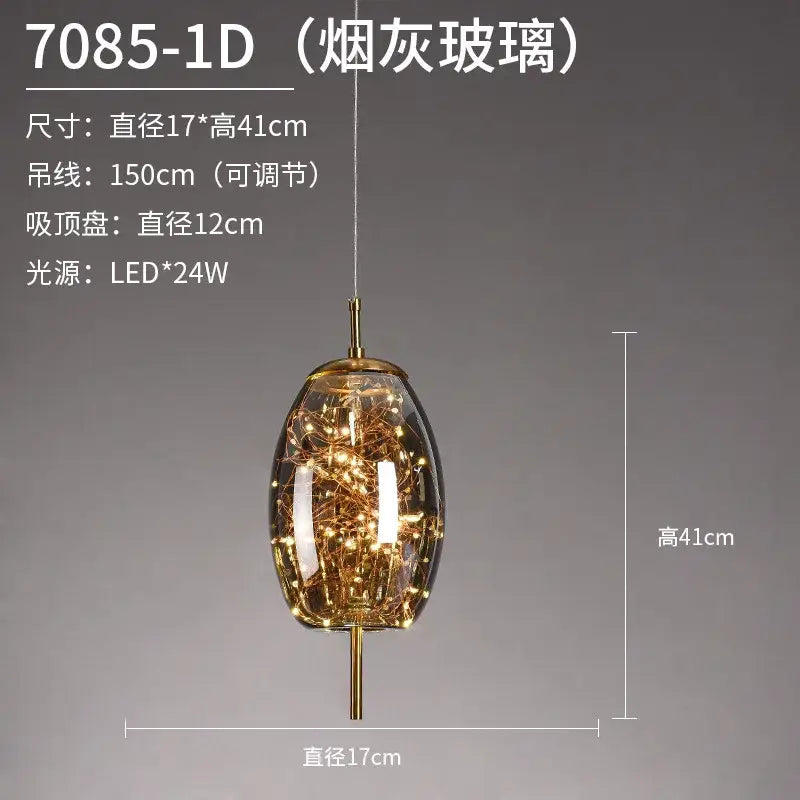 Golden Glass Starry Pendant