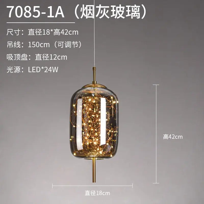 Golden Glass Starry Pendant