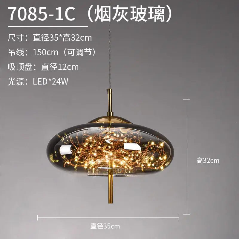 Golden Glass Starry Pendant