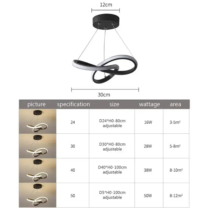 Black LED Strip Pendant Light