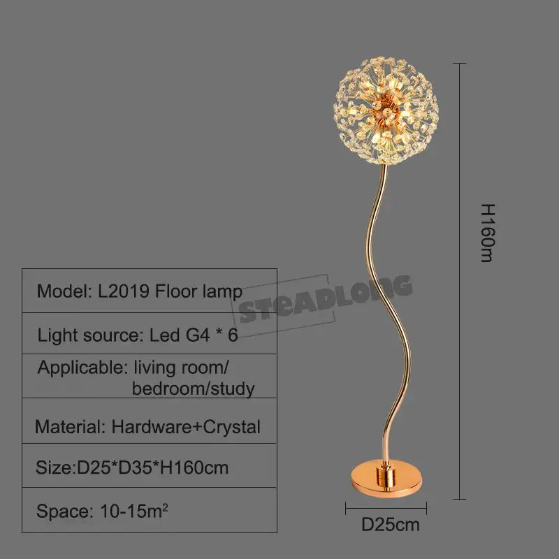 Gold Sunflower Floor Lamp